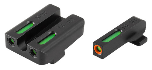 TruGlo TG13XD1PC TFX Pro Green Tritium Fiber Optic Front Sight with Orange Outline and Rear Sight