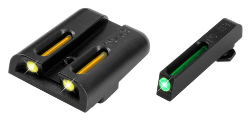 TruGlo TG131GT1Y TFO Green Front Yellow Tritium Fiber Optic Rear Sight Set Compatible with Glock 17 19