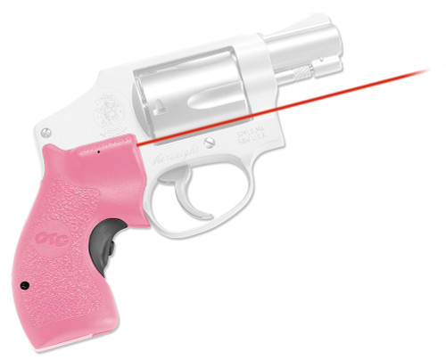 Crimson Trace Lasergrips Fits S&W J-Frame Round Butt Revolvers, Red 5mW Laser, Pink Polymer