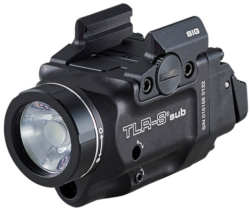 Streamlight TLR-8 Sub 69417 Black Anodized 500 Lumen Gun Light with Red Laser Sig Sauer P365 Compatible