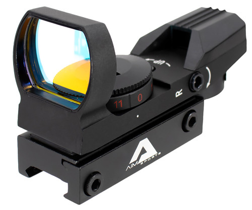 Aim Sports RT401 Red Illuminated Multi-Reticle Classic Reflex Sight 1x34mm Matte Black