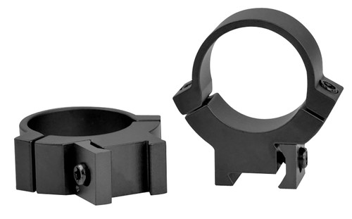 Warne 721M Steel Rimfire 1" Medium Scope Rings 70/30 Horizontal Split Matte Black Dovetail
