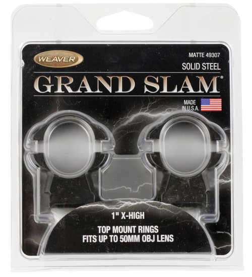 Weaver 49307 Grand Slam 1" Extra High Scope Rings Matte Black