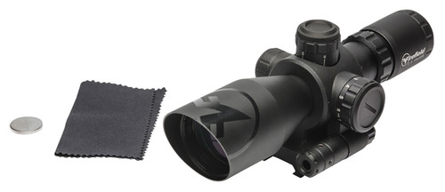 Firefield Barrage 2.5-10x 40mm Matte Black Illuminated Mil-Dot Reticle Rifle Scope with Red Laser Combo