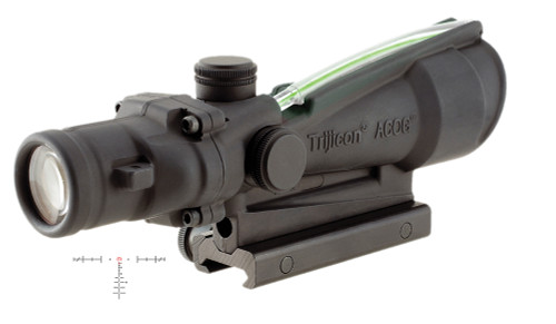 Trijicon 100161 ACOG Fixed 3.5x35mm Scope Black Anodized Illuminated Green Crosshair BDC Reticle .308/7.62