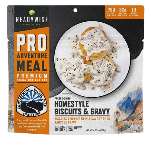 Wise Foods RW05403 Pro Meal Biscuits & Gravy Pouches 6-Pack 2 Servings Each