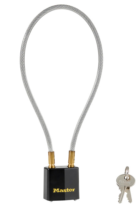 Master Lock 99DSPT Black/Gold Braided Steel Keyed Cable Gun Lock 14"