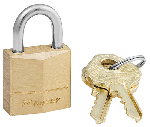 Master Lock 120D Gold Solid Brass 3-Pin Cylinder Keyed Padlock
