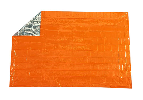 SOL Survival Blanket High-Visibility Orange Metalized Polyethylene Reflects 90% Body Heat Two Person