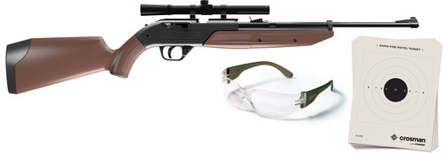 Crosman 760 Pumpmaster Kit .177 Caliber Pump Action Air Rifle 4x15mm Scope Black Receiver