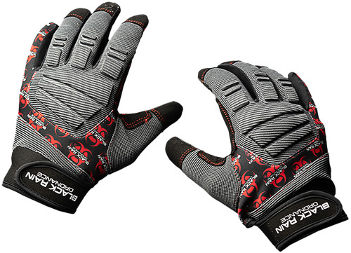 Black Rain Ordnance TACTGLOVEGRY/BLK/RDXL Tactical Gloves Black/Gray/Red XL Velcro