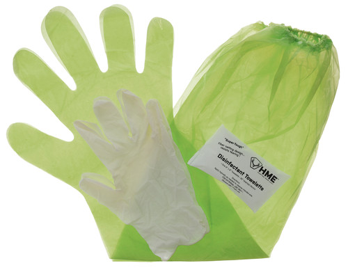 HME Game Cleaning Gloves Set Lime Green Includes One Shoulder Length Pair and One Form-Fitting Pair