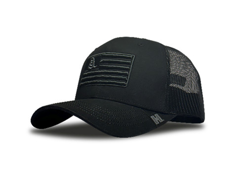 Hornady 33290 Gadsden Flag Black Trucker Hat with Hornady Logo