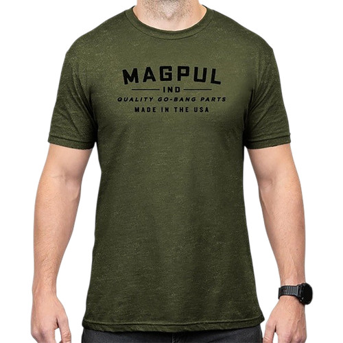 Magpul MAG1112-317 Go Bang Parts Olive Drab Heather Cotton/Polyester Short Sleeve Small
