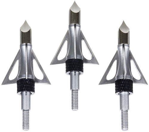 Allen Impact Fixed Blade Broadhead Aircraft Aluminum Ferrule Stainless Steel 3 Pack