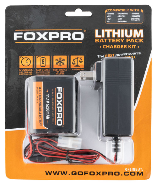 Foxpro LITHCHG Lithium Battery Kit Black 11.1 Volt 5,200 mAh Compatible with FoxPro Shockwave/Banshee