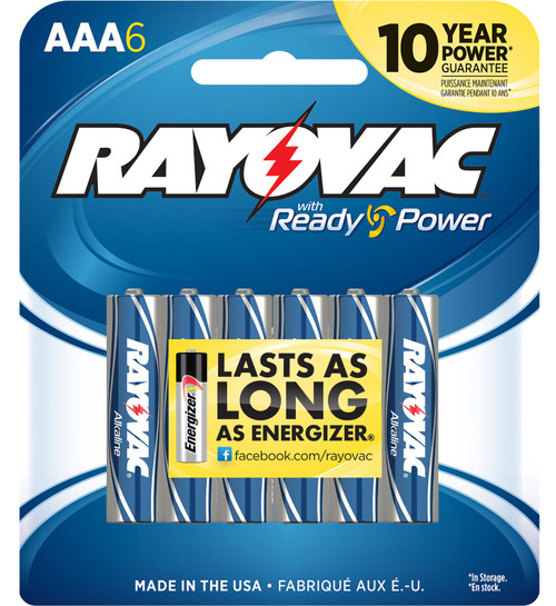 Rayovac High Energy AAA 1.5V Alkaline Batteries 6-Count Single Pack