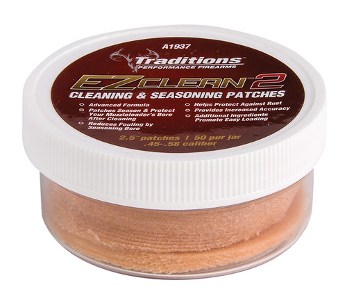 Traditions A1937 EZ Clean 2 50-Pack Cleaning Patches 45/58 Cal 2.5 Inch