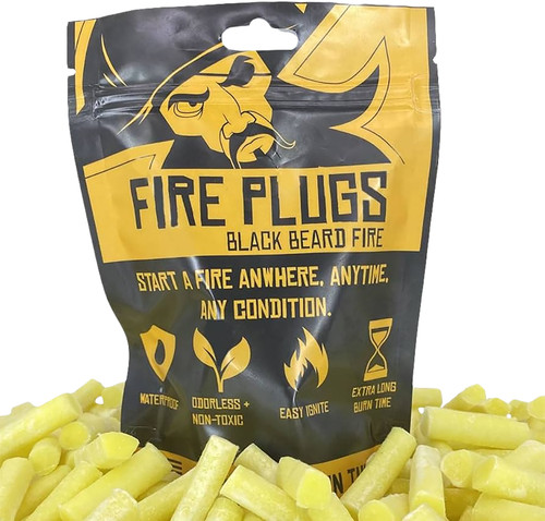 Black Beard 50-Count Fire Plugs Windproof Waterproof Odorless 30-Year Shelf Life