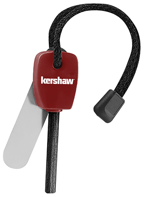 Kershaw 1019X Survival Fire Starter Red 3.10" Magnesium Shaft with Nylon Cord