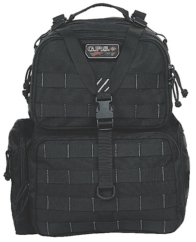GPS Tactical Range Black Teflon-Coated 1000D Nylon Backpack Visual ID System 3 Handguns