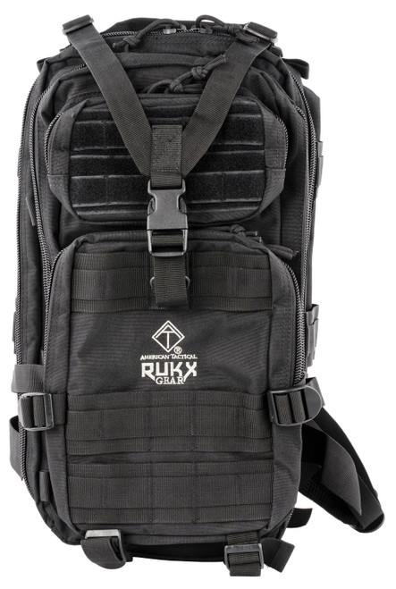 Rukx Gear ATICT1DB 600D Polyester Black Tactical 1-Day Backpack