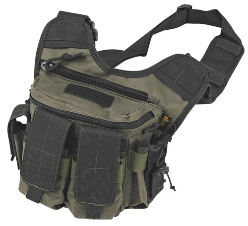 US PeaceKeeper Rapid Deployment OD Green Black Grab and Go Sling Bag 600D Polyester