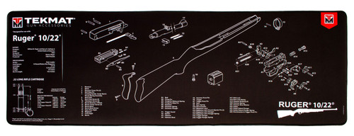 TekMat Ultra 44 Ruger 10-22 Parts Diagram Rubber Cleaning Mat Black/White 15"x44"