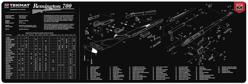 TekMat Black/White Rubber Cleaning Mat for Remington 700 12"x36"