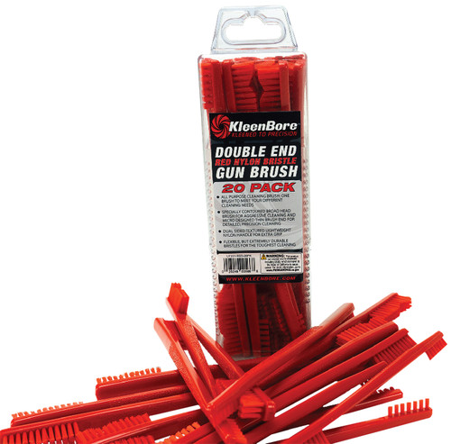 KleenBore Red Nylon Double Ended Firearm Utility Brush Value Pack 20 Piece