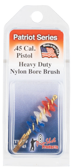 Pro-Shot Patriot PSP45 Bore Brush .45 Cal Pistol Brass Core Heavy-Duty Nylon Bristles
