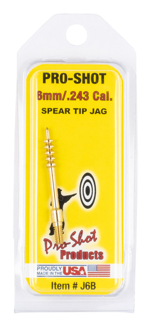 Pro-Shot J6B 6mm Rifle Spear Tip Brass Cleaning Jag #8-32 American Standard Thread
