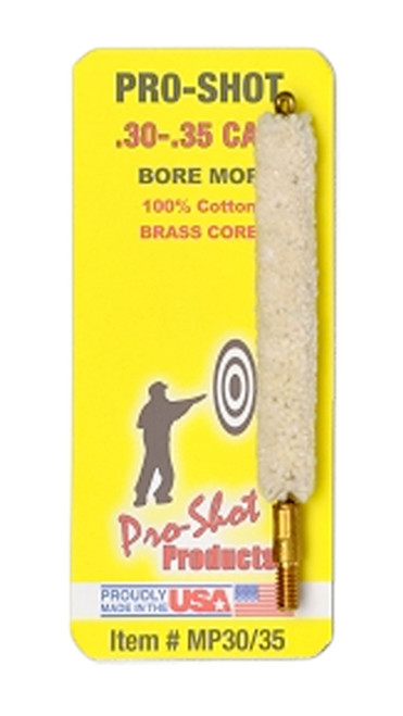 Pro-Shot .30-.35 Cal Rifle 100% Cotton Brass Core Bore Mop #8-32 Thread