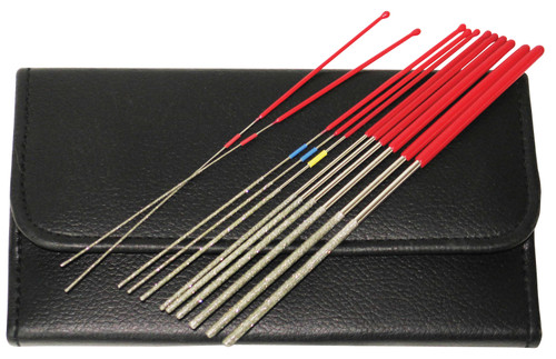 RamRodz Pro-Series 12 PC Micro Diamond File Kit 9" Long Includes Magnetic Holster Case