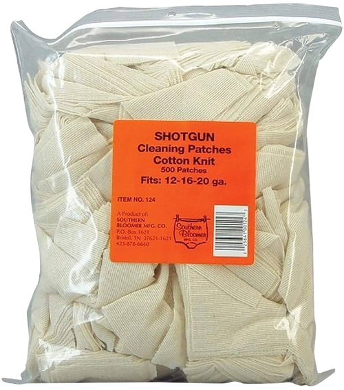 Southern Bloomer 124 Cotton Knit Shotgun Cleaning Patches 12 16 20 Gauge 500 Per Package
