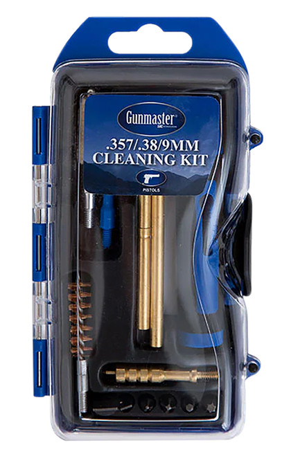 DAC GM9P .38 Cal and 9mm Pistol GunMaster Gun Cleaning Kit 14 Pieces Black/Blue