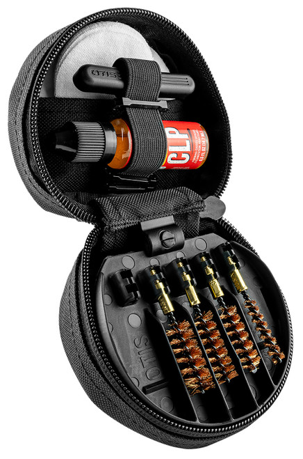 Otis Universal Pistol Cleaning System with Bronze Bore Brushes .22-.45 Cal