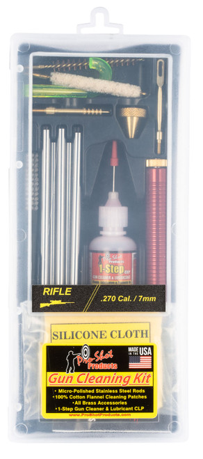 Pro-Shot Multi-Caliber .270/7mm Rifle Classic Cleaning Kit with Brass Jag and Cotton Mop