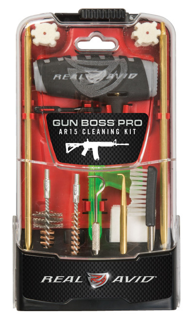 Real Avid AVGBPROAR15 AR15 Gun Boss Pro Cleaning Kit 29-Inch Brass Rod and Ergonomic Handle