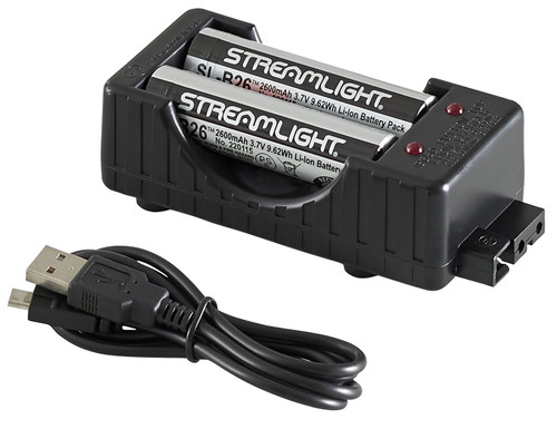 Streamlight 22010 Black 18650 Battery Charging Cradle Kit with 2 Li-ion Batteries