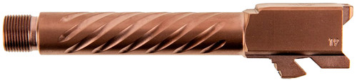 Ballistic Advantage Premium Series 9mm Luger Glock 19 Gen 3 to Gen 5 Threaded Spiral Fluted Copper PVD Pistol Barrel Stainless