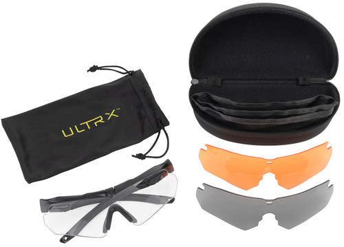 Allen Ultrx Safety Glasses 3 Pack - Clear, Amber, and Smoke Lens Set