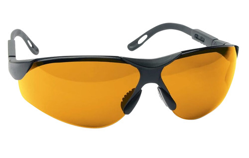 Walker's Elite Shooting Safety Glasses, Amber Polycarbonate Lens, Black Frame