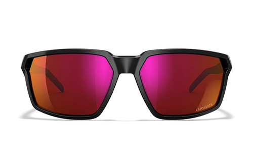 Wiley X Sierra M/L ANSI Z87.1+ Eyewear, Red Mirror Lens, Gloss Black Frame