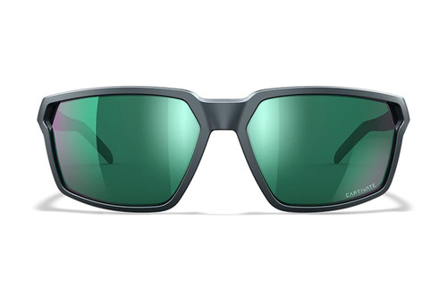 Wiley X Sierra M/L ANSI Z87.1+ Eyewear, Green Mirror Lens, Matte Graphite Frame