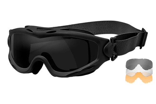 Wiley X Spear Goggles Smoke Gray Clear Light Rust Lens Matte Black Frame SP293B