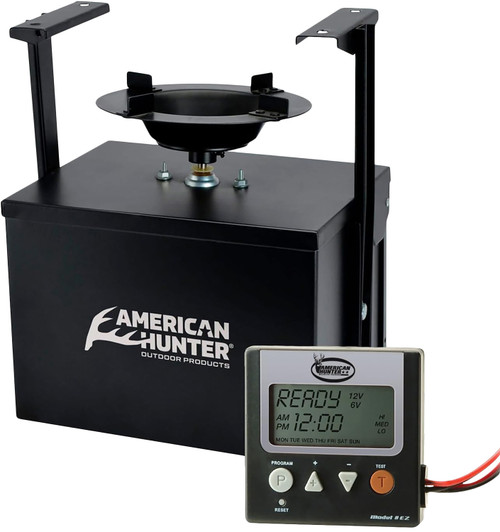 American Hunter Spin Feeder Kit 20558 Heavy Duty Digital Timer 8 Programs 1-30 Sec Black
