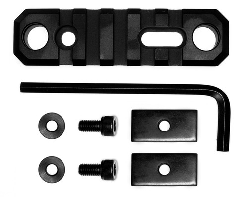 GrovTec GTSW192 3.1" 5-Slot AR Stock Picatinny Rail with Push Button Bases Black Anodized