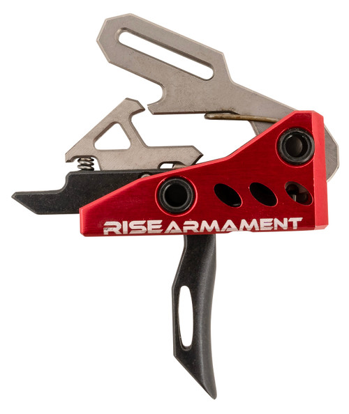 Rise Armament RA535BLKARP Single-Stage Straight Trigger 3.5 lb Draw Weight Red Housing Black AR-Platform w/ Pins