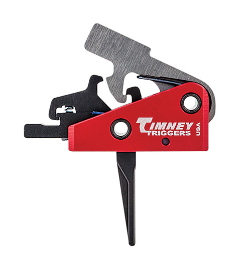 Timney Triggers 662SST Targa Short Trigger Two-Stage Straight Trigger with 2 lbs Draw Weight & Black/Red Finish for AR-Platform